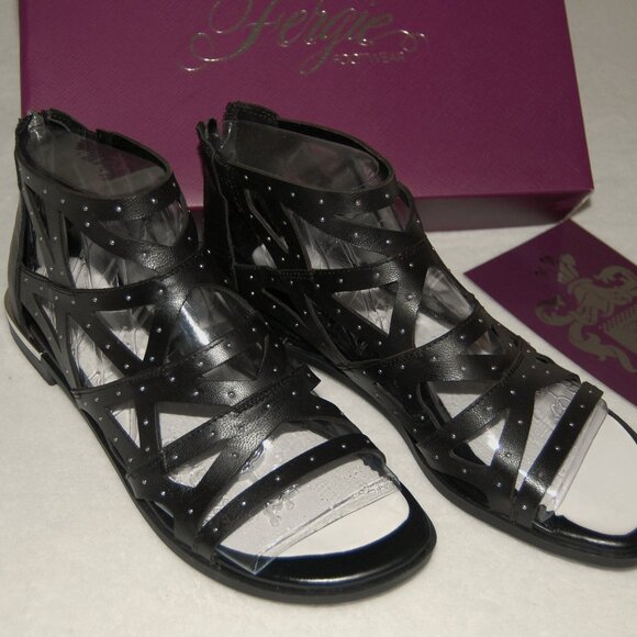 NIB Fergie Crazy Flat Sandals - Women US Size: 8M - Black - Picture 8 of 11